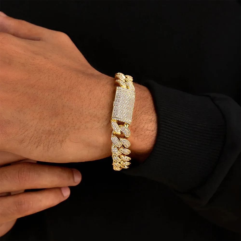 12mm Iced Out Cuban Bracelet