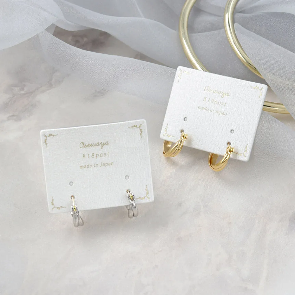 18K Gold Post Double Hoop Earrings