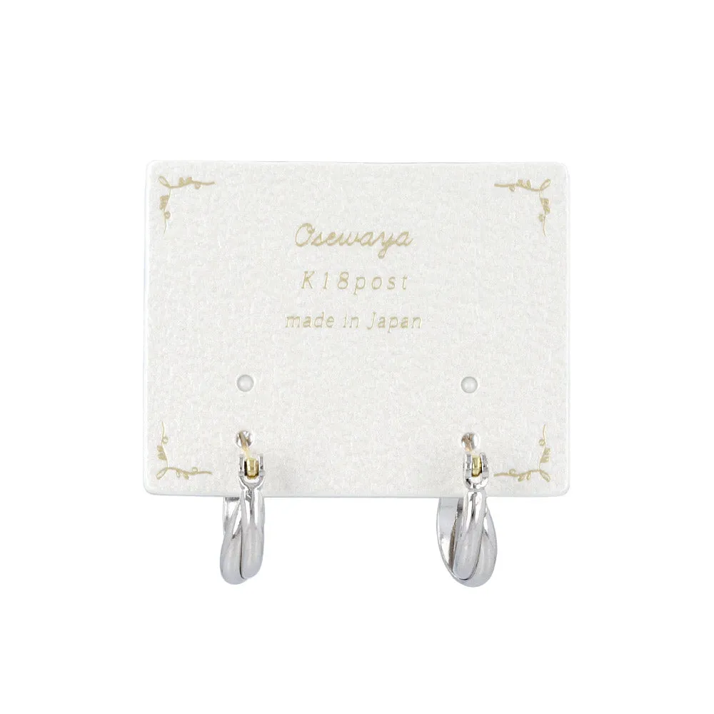18K Gold Post Double Hoop Earrings