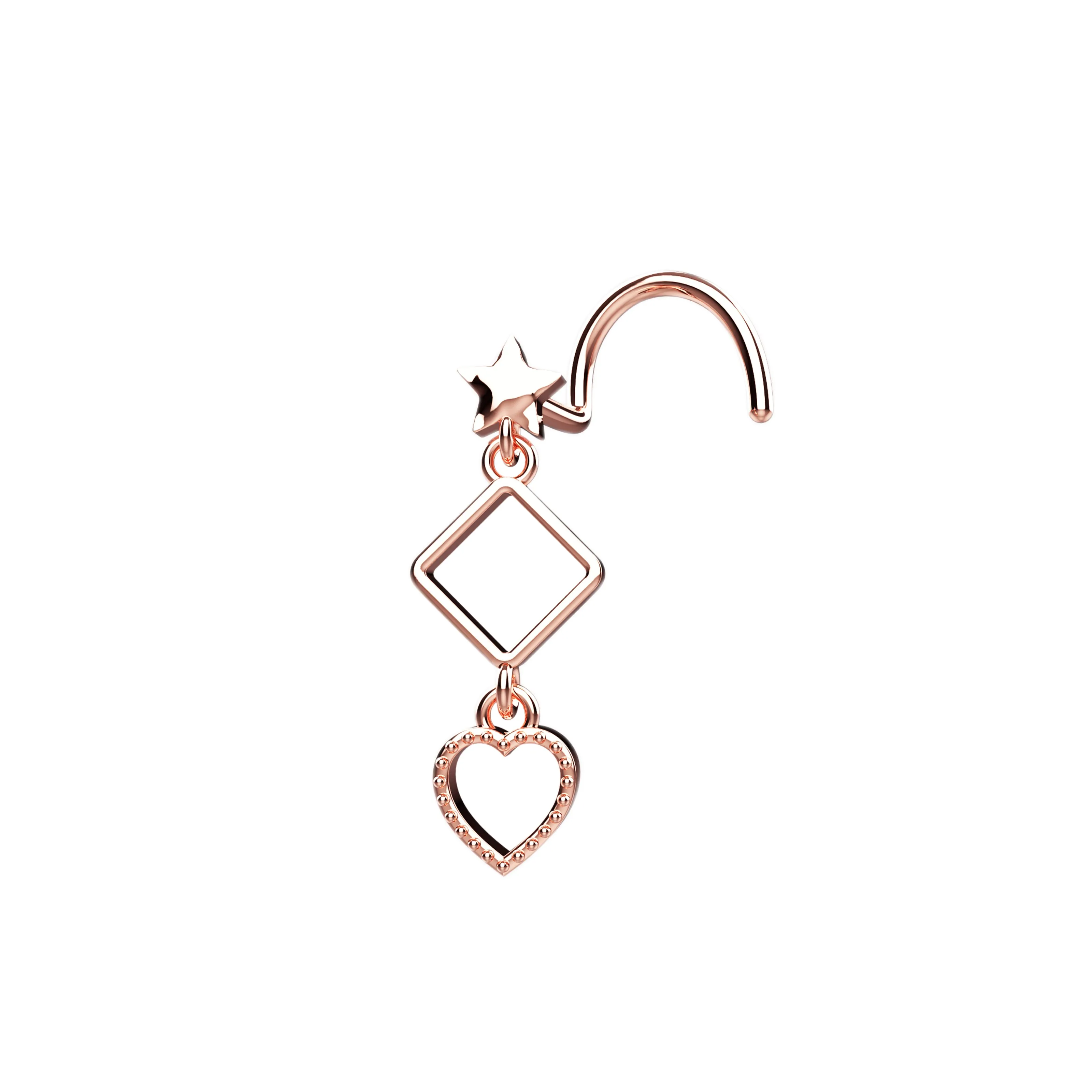 20 Gauge Gold Nose Stud – Minimalist Piercing Jewelry for Nose