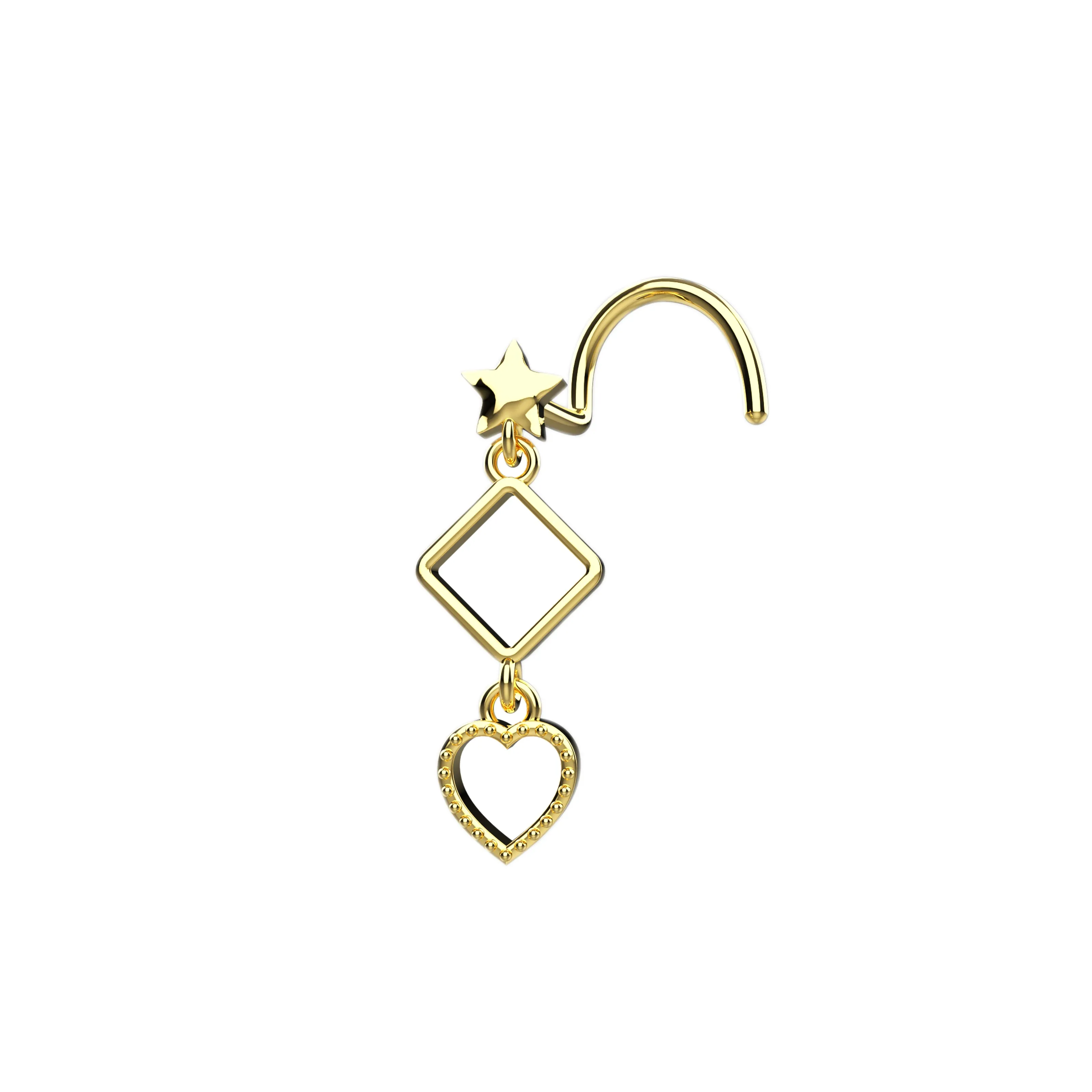 20 Gauge Gold Nose Stud – Minimalist Piercing Jewelry for Nose