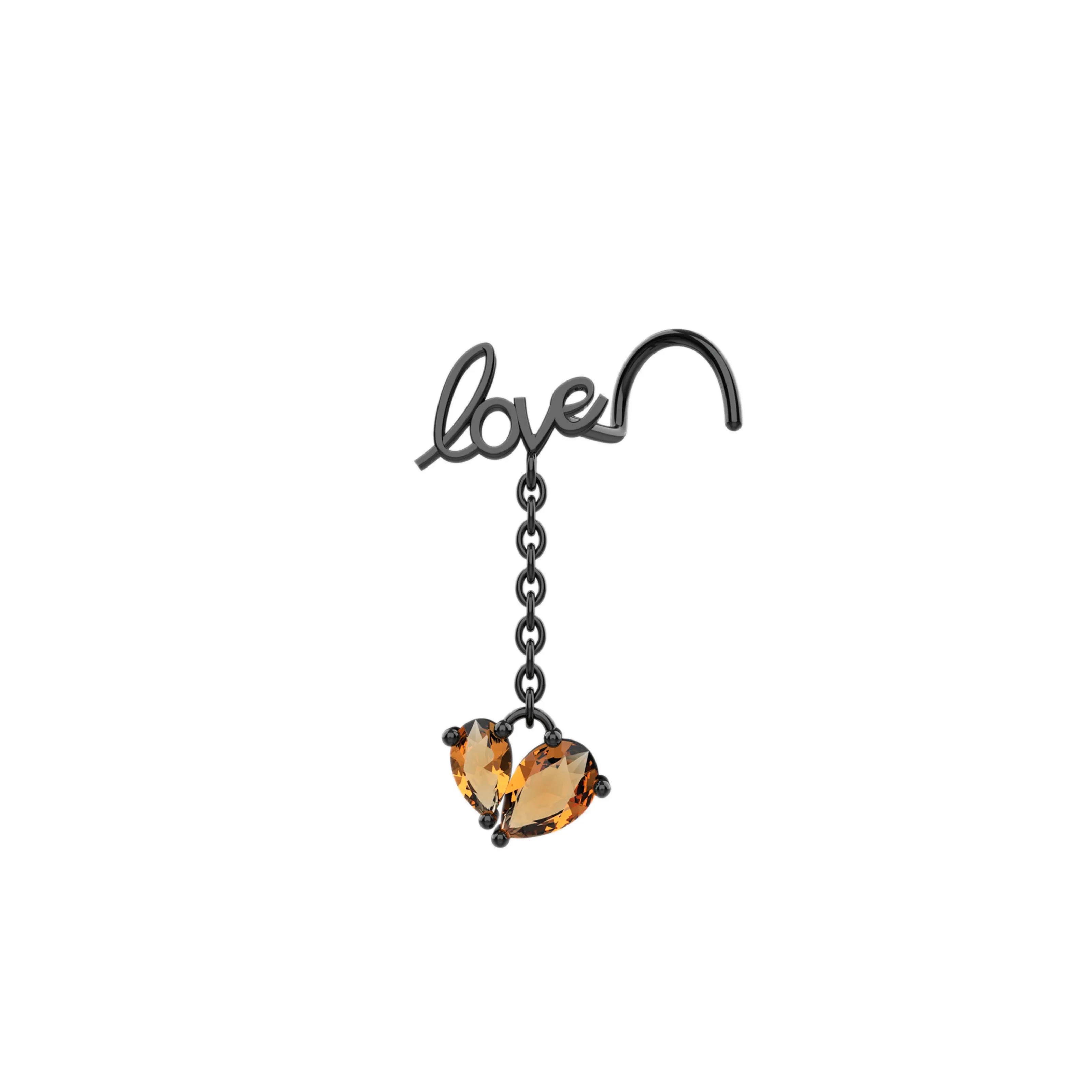 20G Chain Dangle Nose Stud | Gold Nose Piercing Jewelry