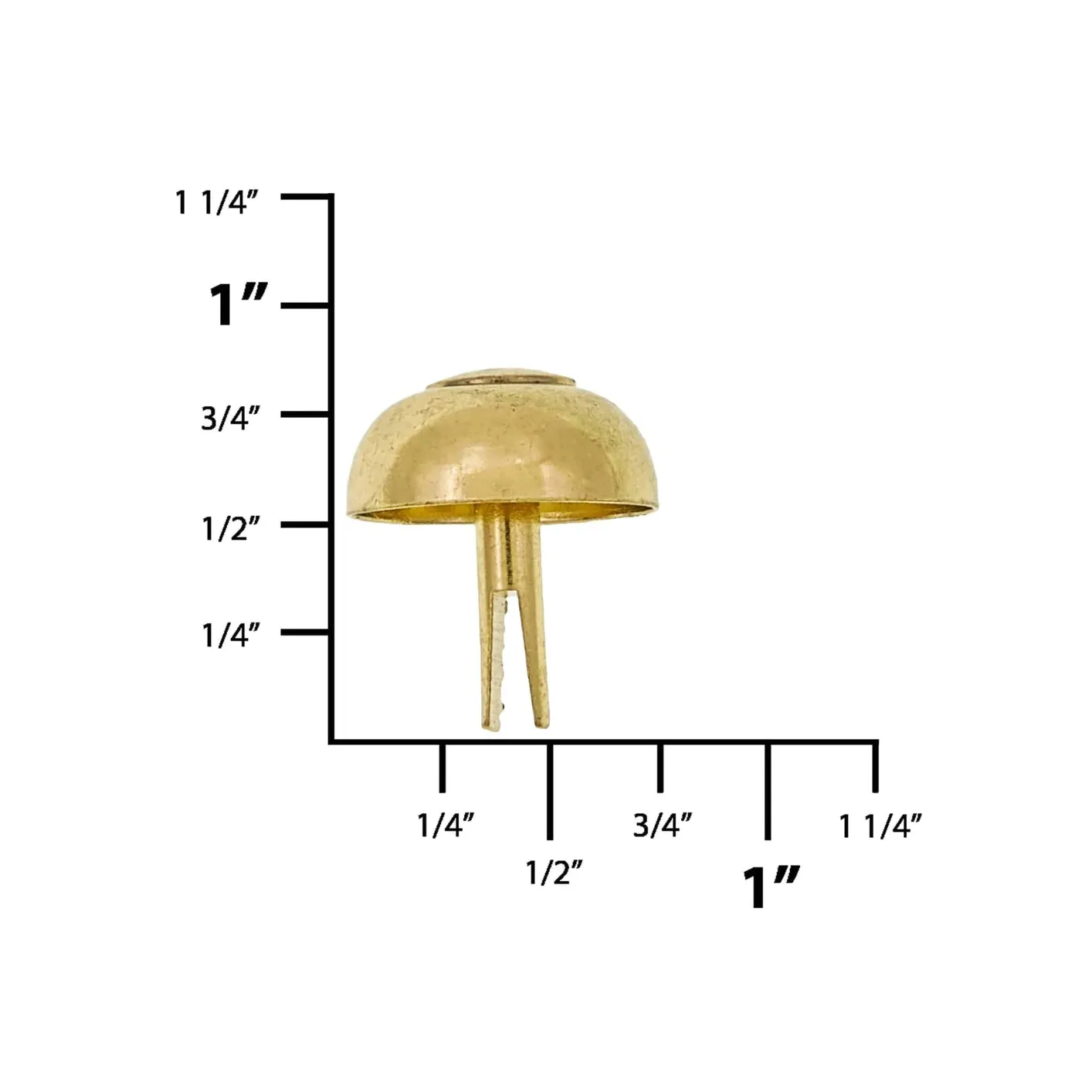 20mm Brass, Round Handbag Bottom Stud, Steel-PK10, #312-8-16-BP
