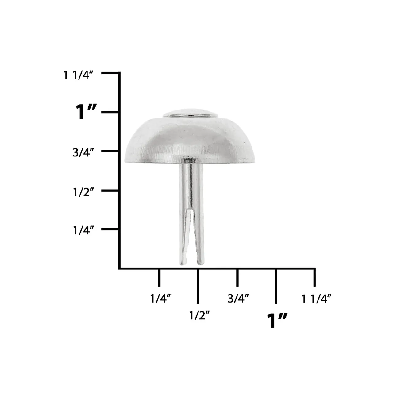 20mm Nickel, Round Handbag Bottom Stud, Steel-PK10, #197-10-16-NP