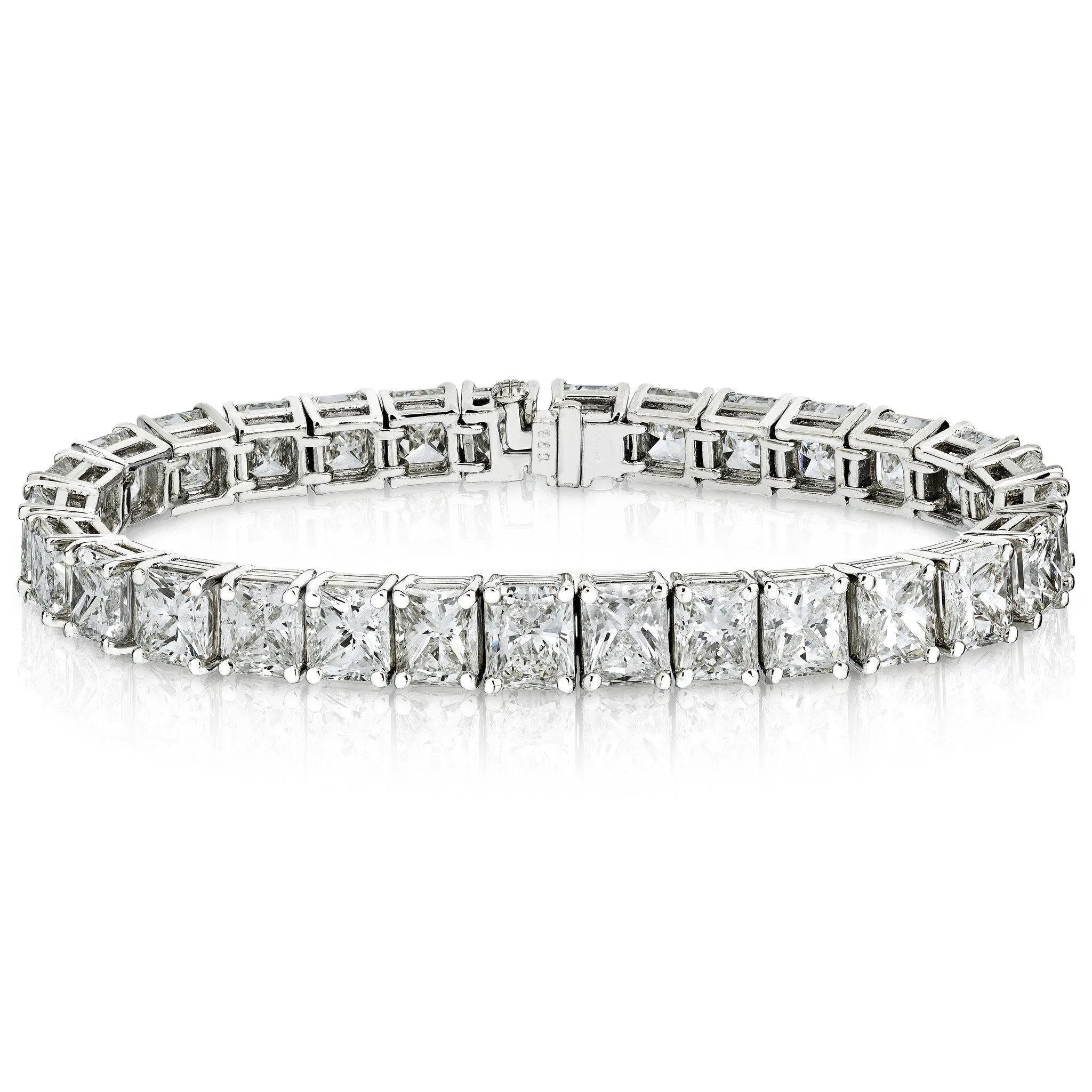 28.82 Carat Radiant Cut Diamond Platinum Bracelet