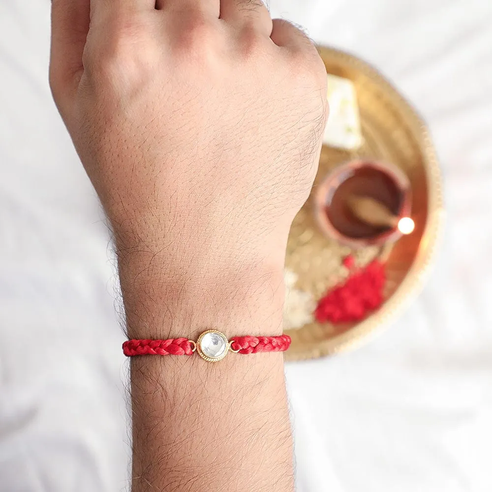 92.5 Silver Polki Rakhi