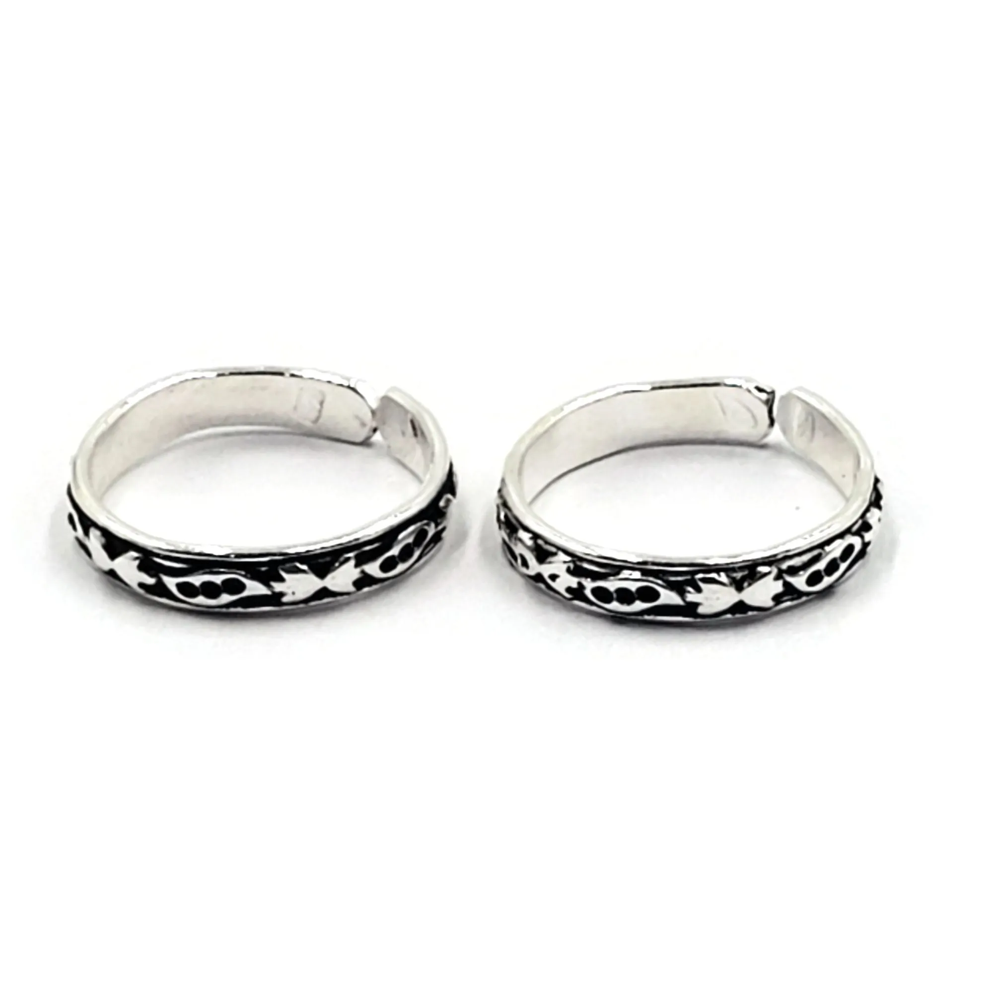 925 Sterling Silver Multicolor Toe-rings - Design #25