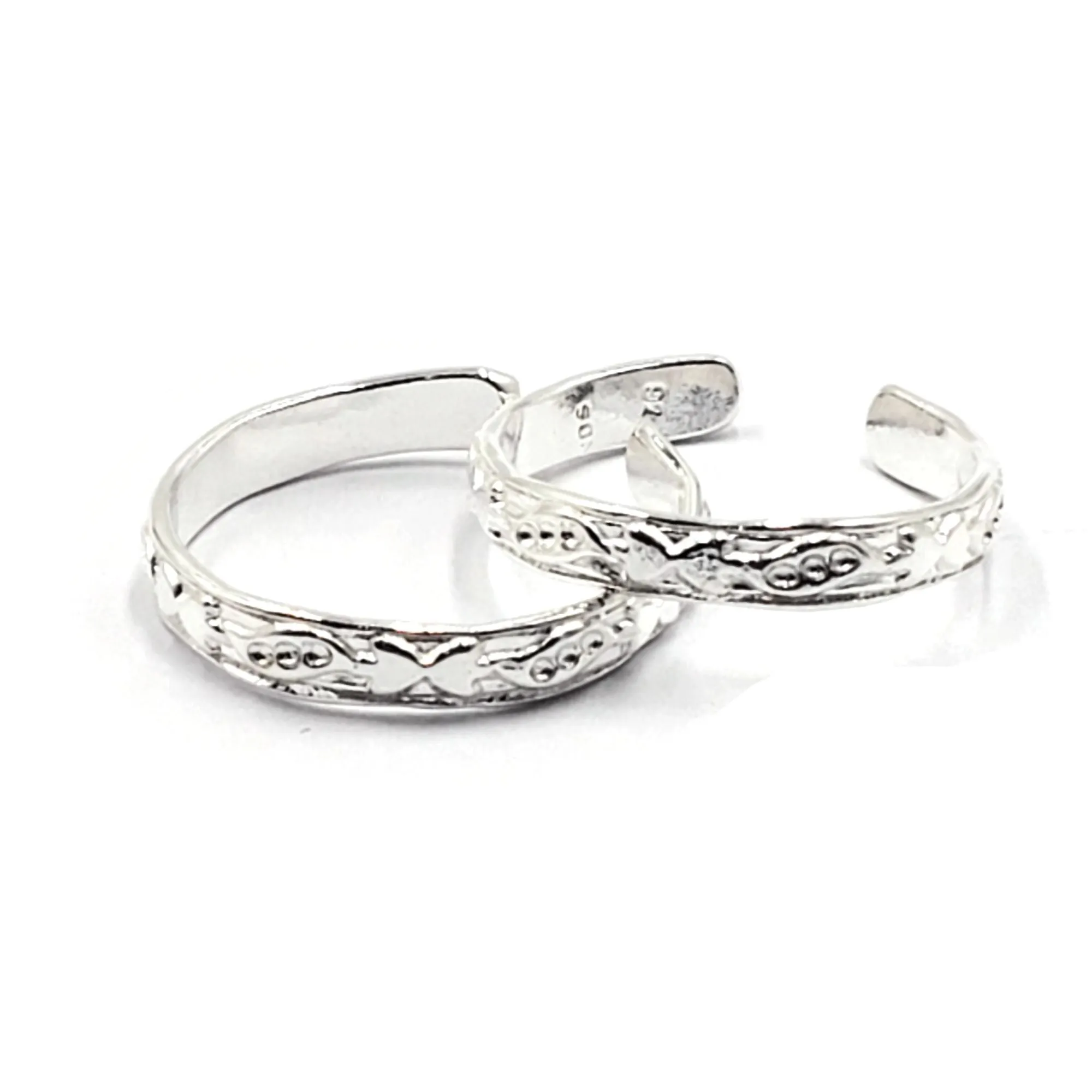 925 Sterling Silver Multicolor Toe-rings - Design #25