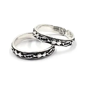 925 Sterling Silver Multicolor Toe-rings - Design #25