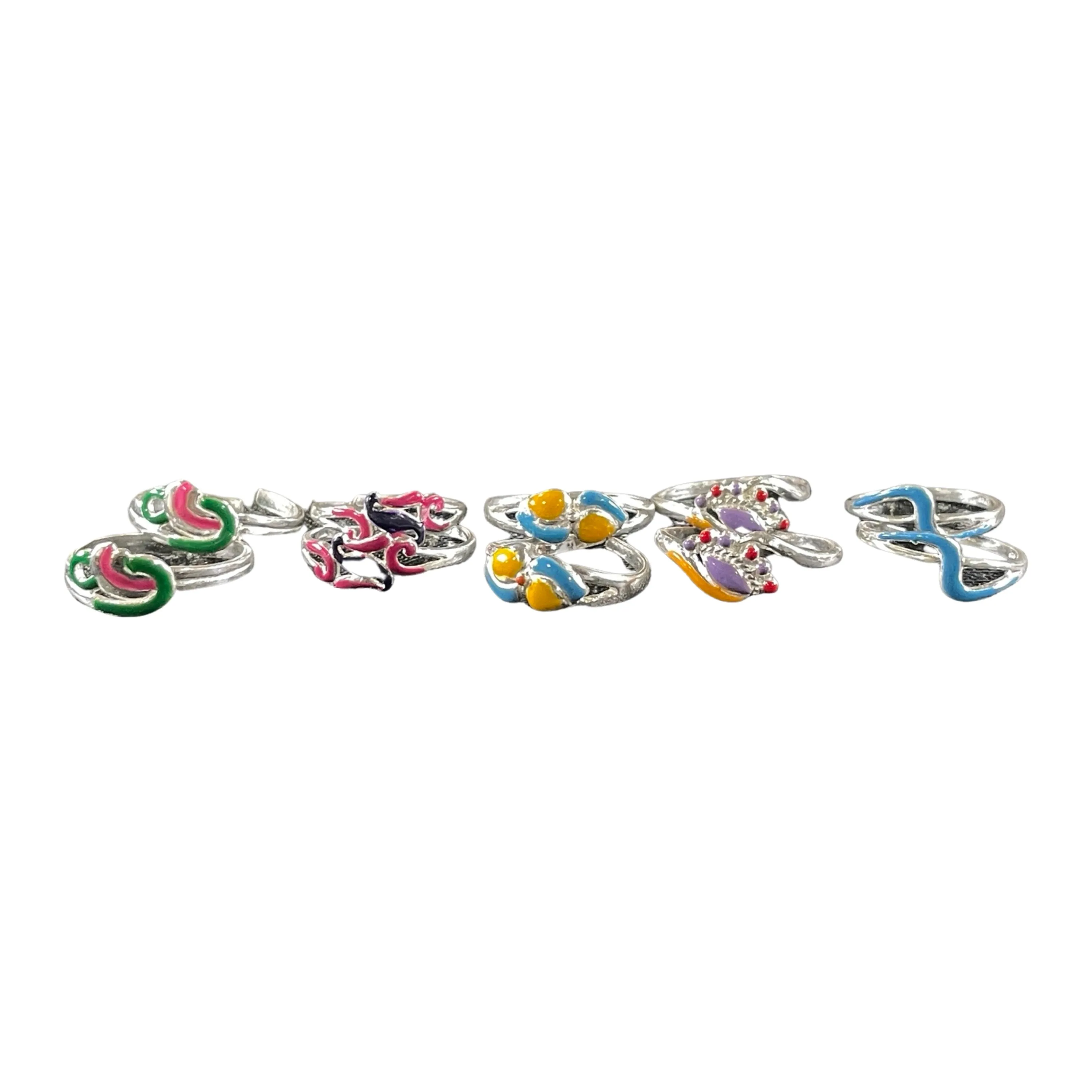 925 Sterling Silver Toe-rings (Pack of 5 Pairs)- Set #21