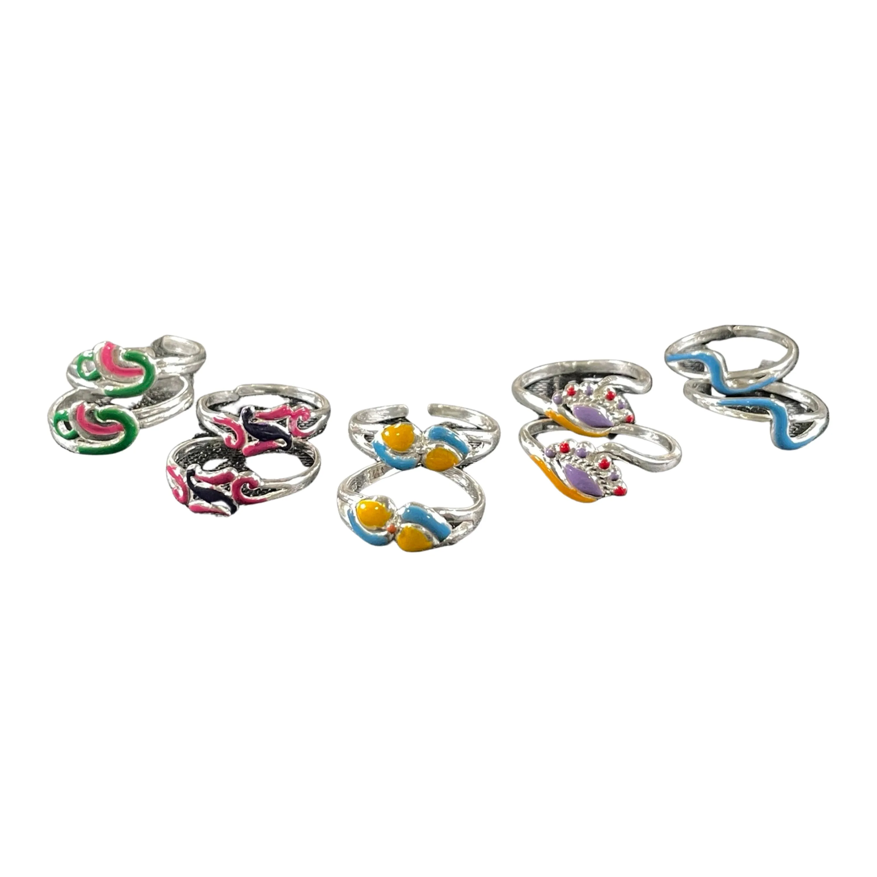 925 Sterling Silver Toe-rings (Pack of 5 Pairs)- Set #21