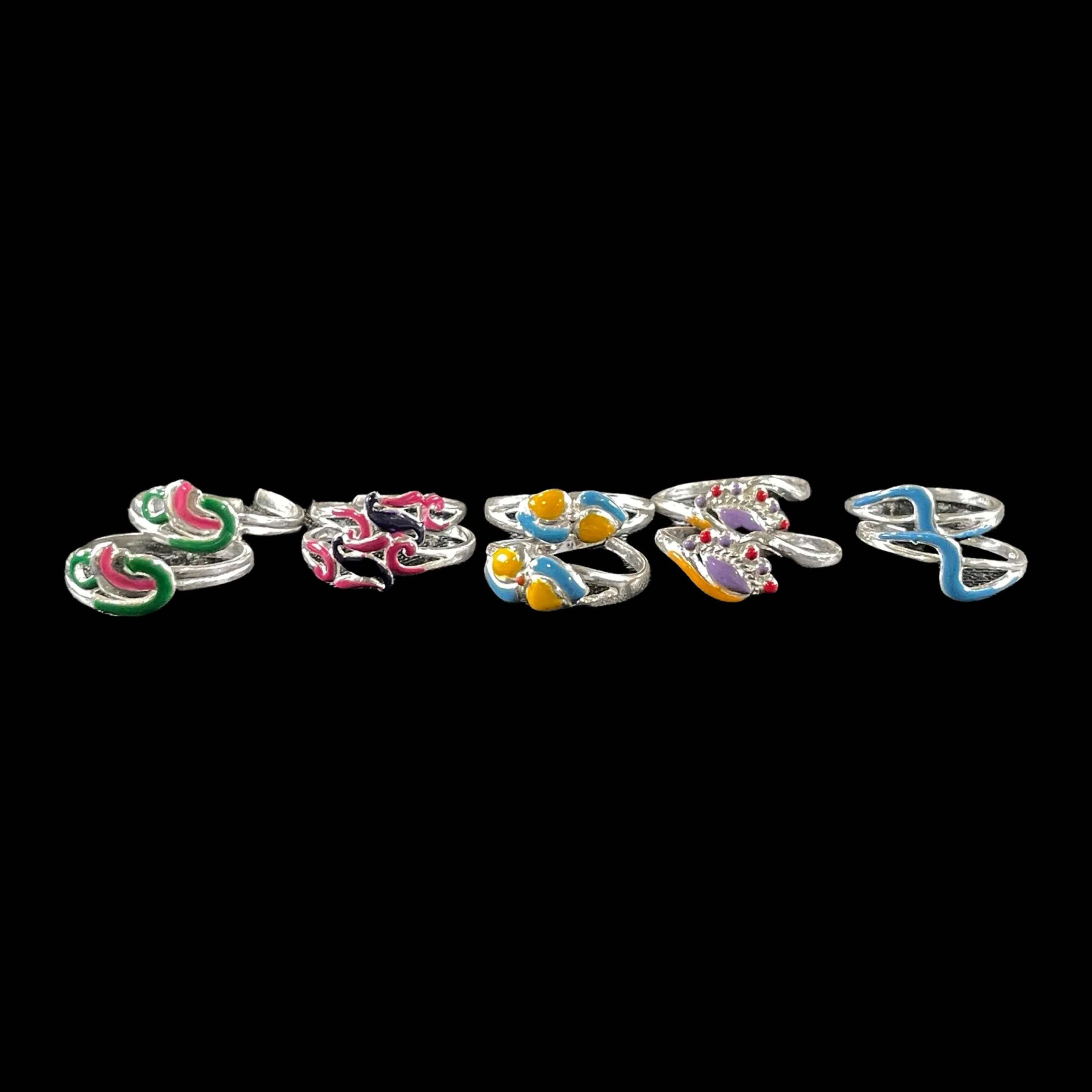 925 Sterling Silver Toe-rings (Pack of 5 Pairs)- Set #21