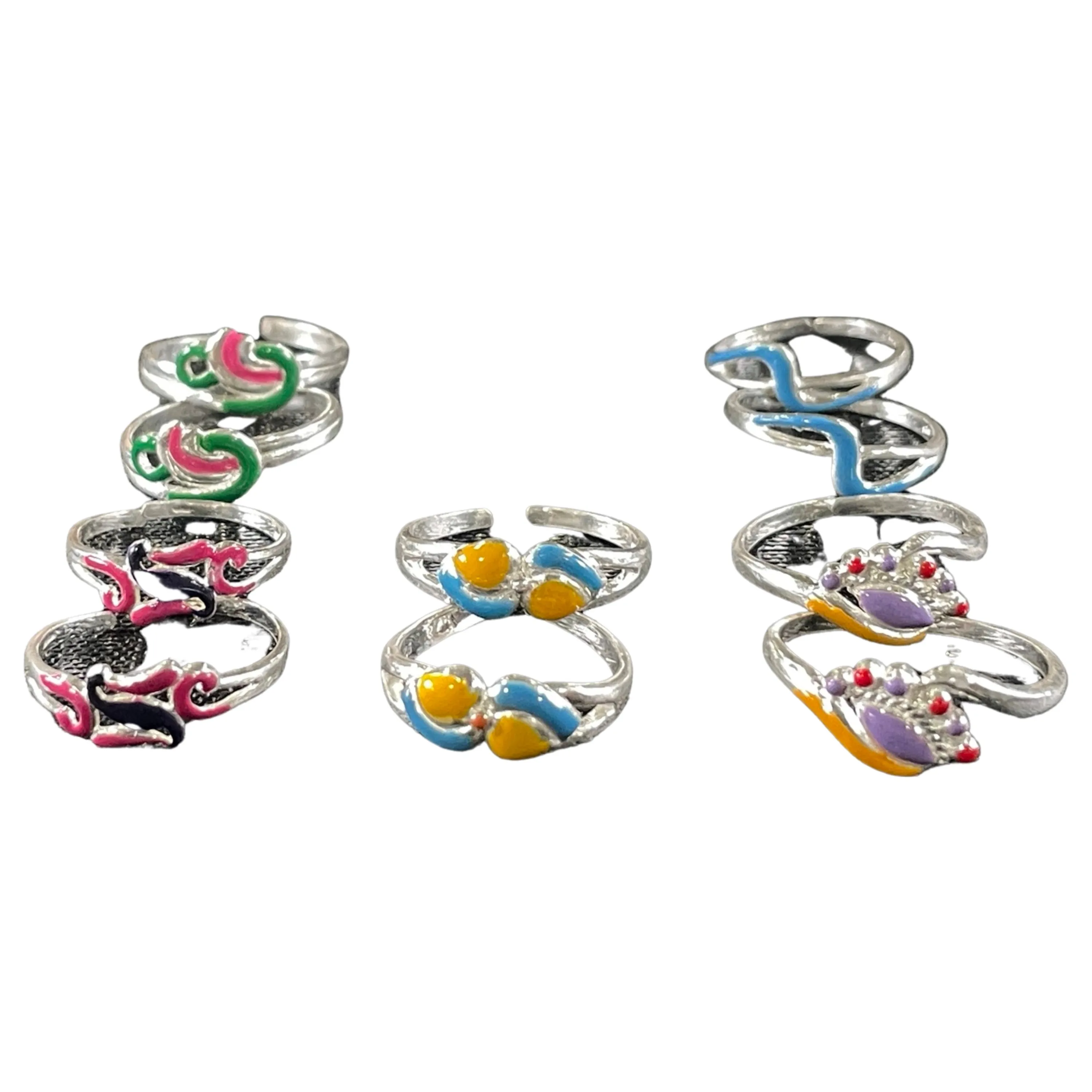 925 Sterling Silver Toe-rings (Pack of 5 Pairs)- Set #21