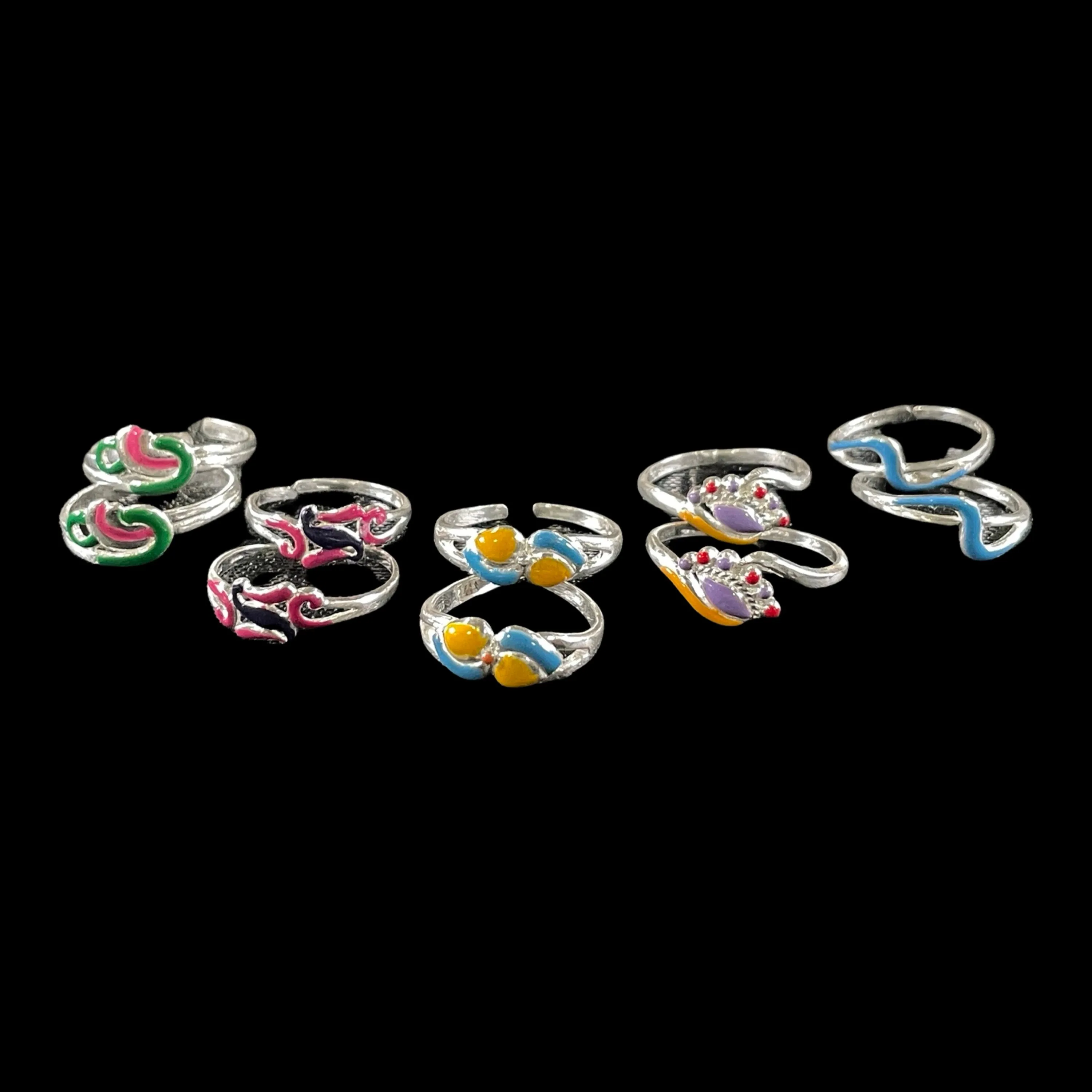925 Sterling Silver Toe-rings (Pack of 5 Pairs)- Set #21