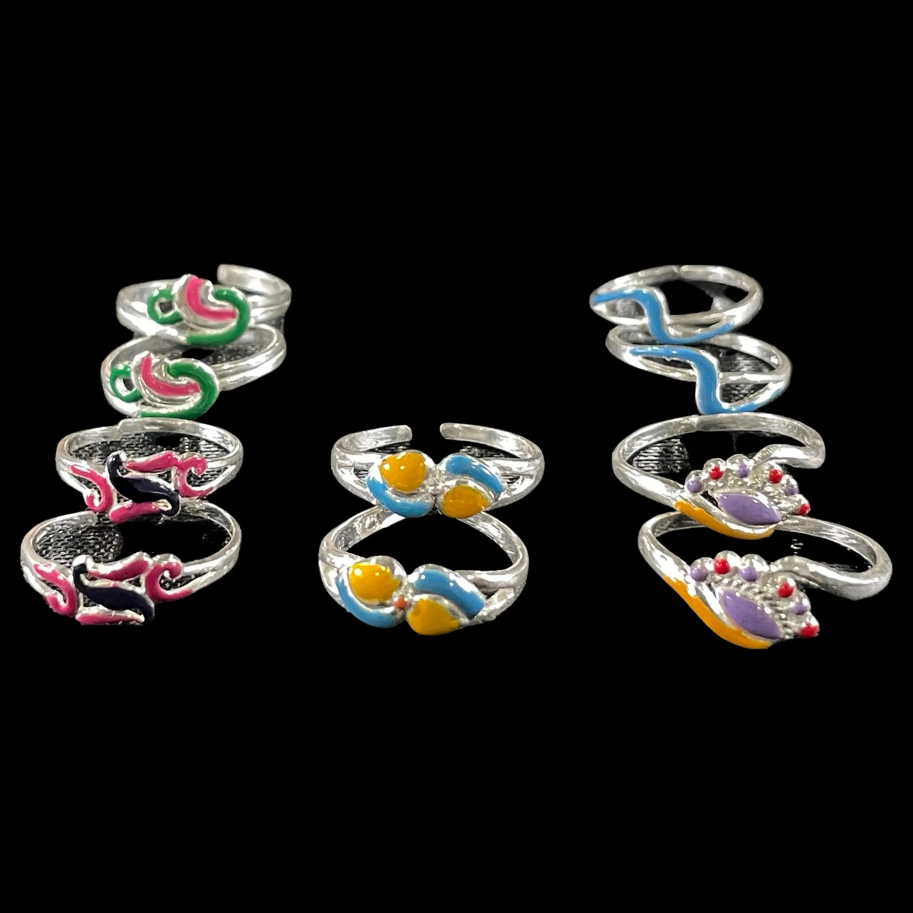 925 Sterling Silver Toe-rings (Pack of 5 Pairs)- Set #21