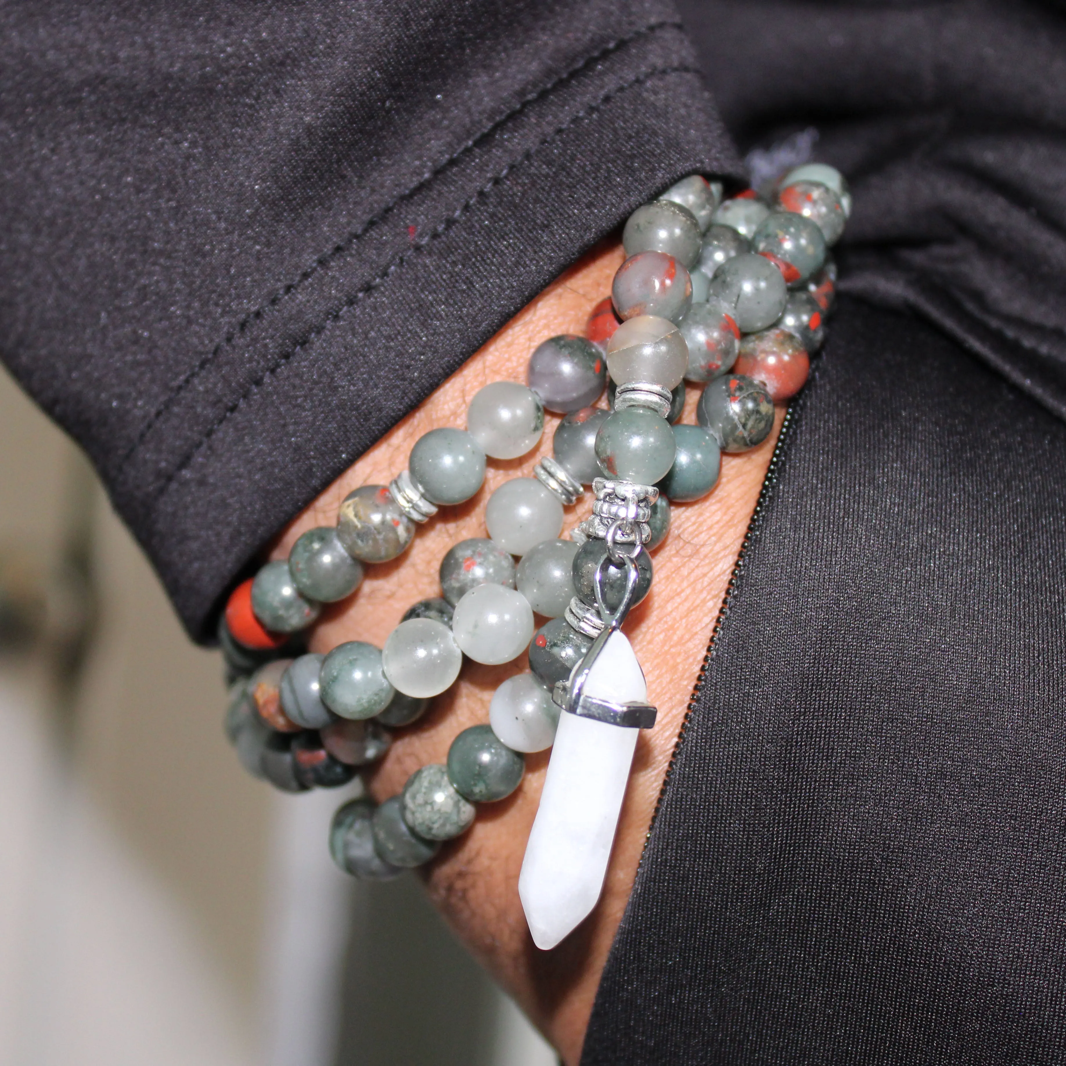 African Bloodstone Mala Prayer Beads
