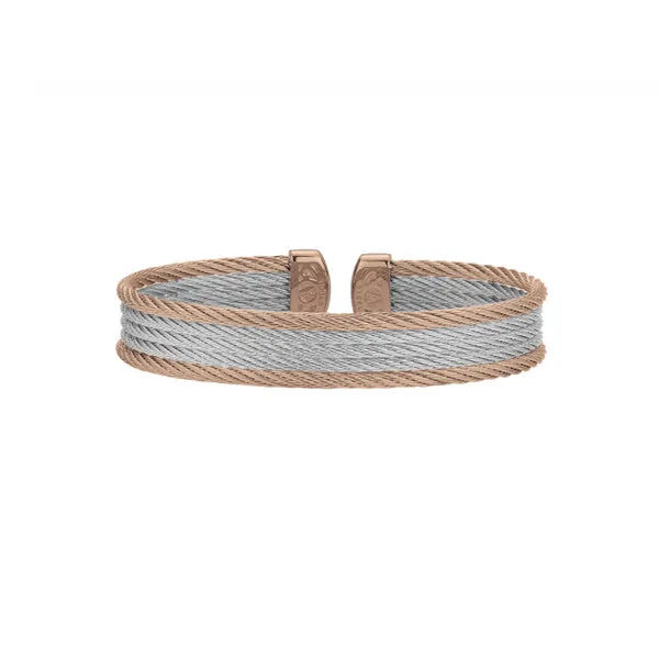 ALOR Rose & Grey Mini Cuff Bangle Bracelet 04-S605-72-CA
