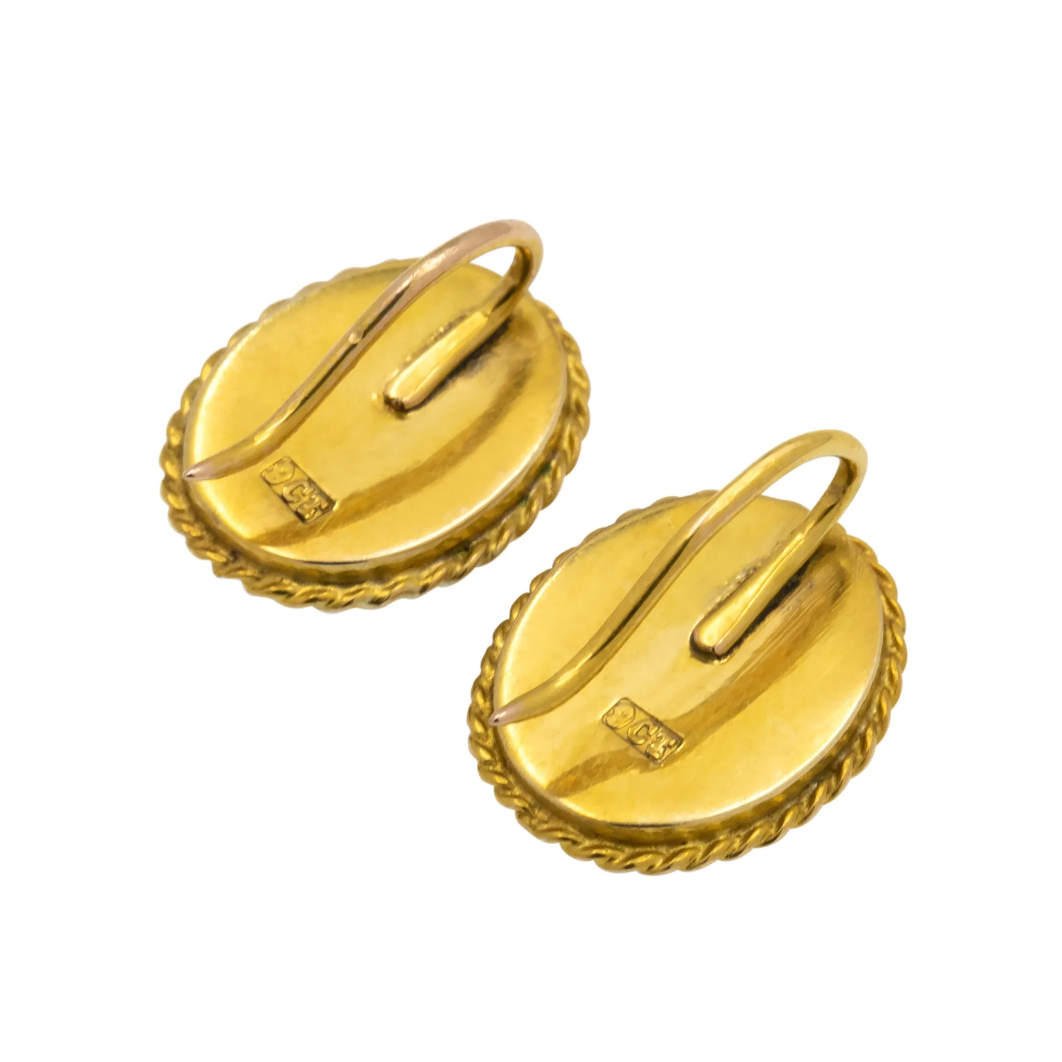 Art Deco 9ct Gold Opal Doublet Earrings