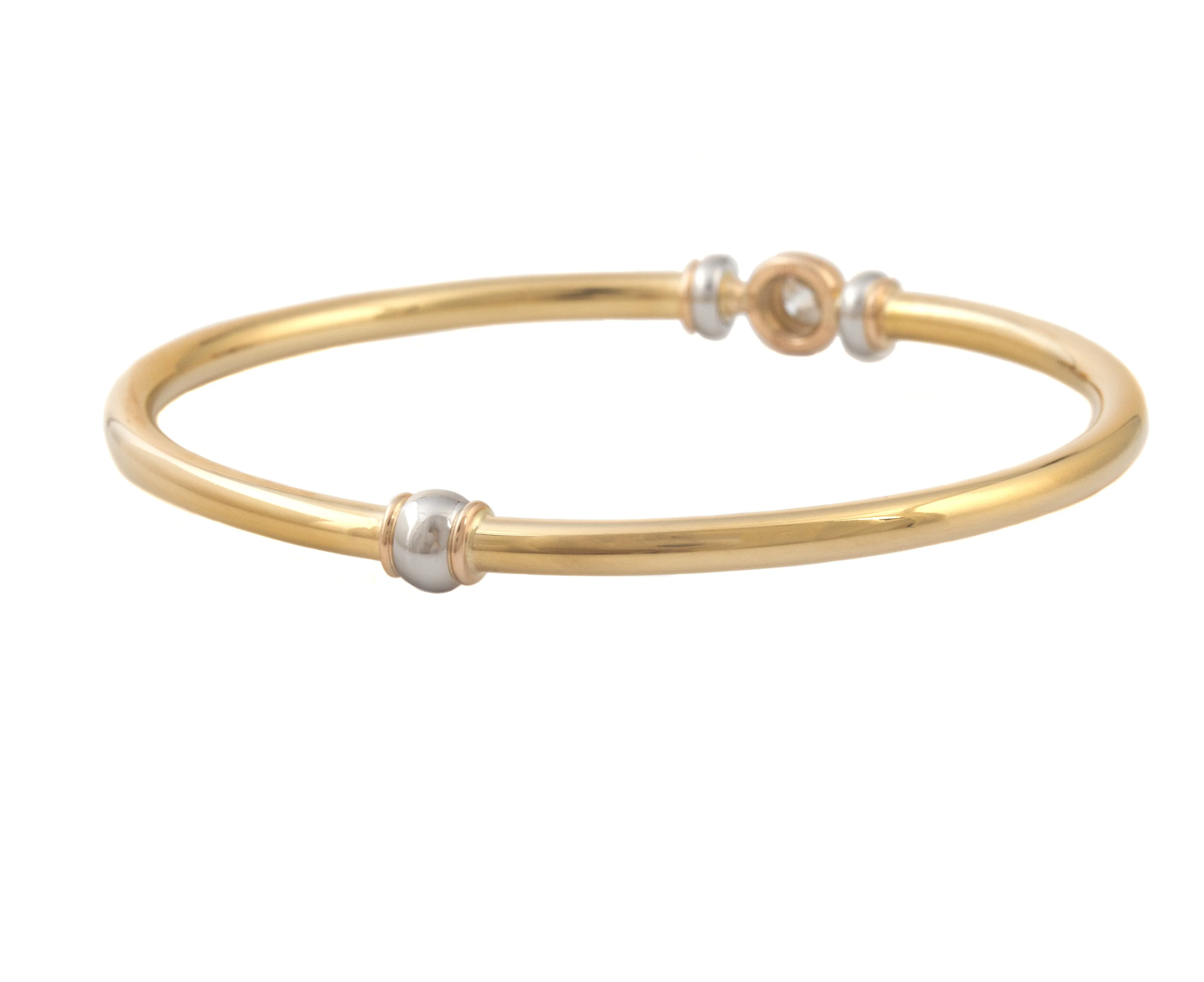 Bangle Bracelet with Old Mine Cut Diamond
