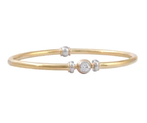 Bangle Bracelet with Old Mine Cut Diamond