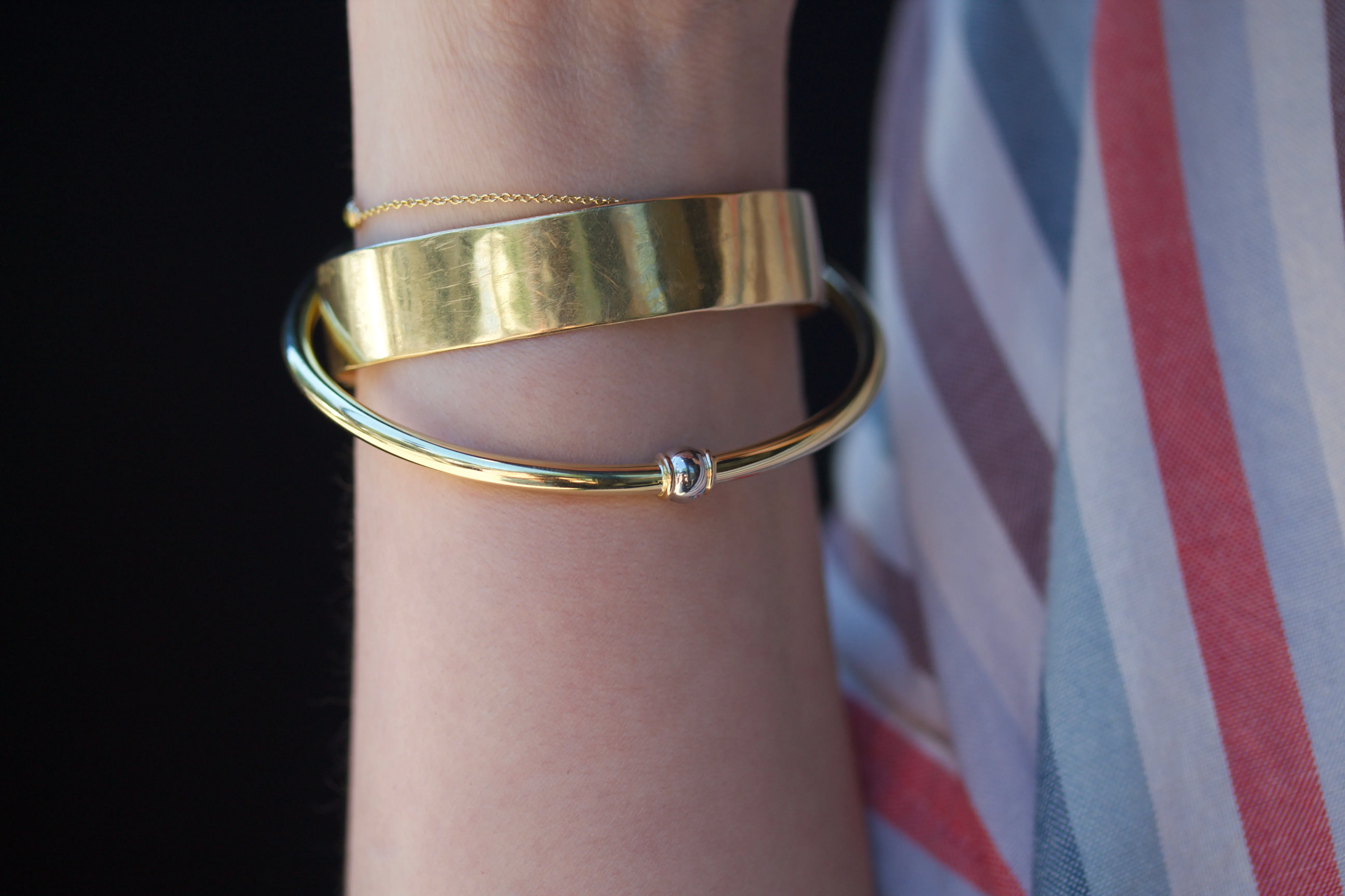 Bangle Bracelet with Old Mine Cut Diamond