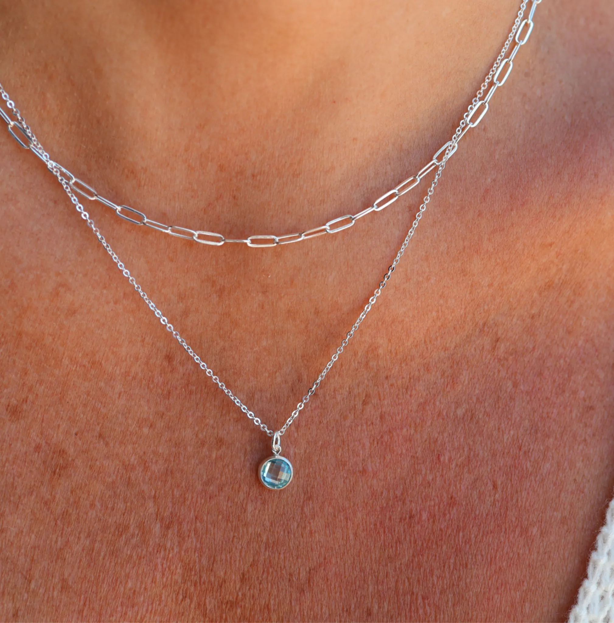 Birthstone Drop Necklace • December