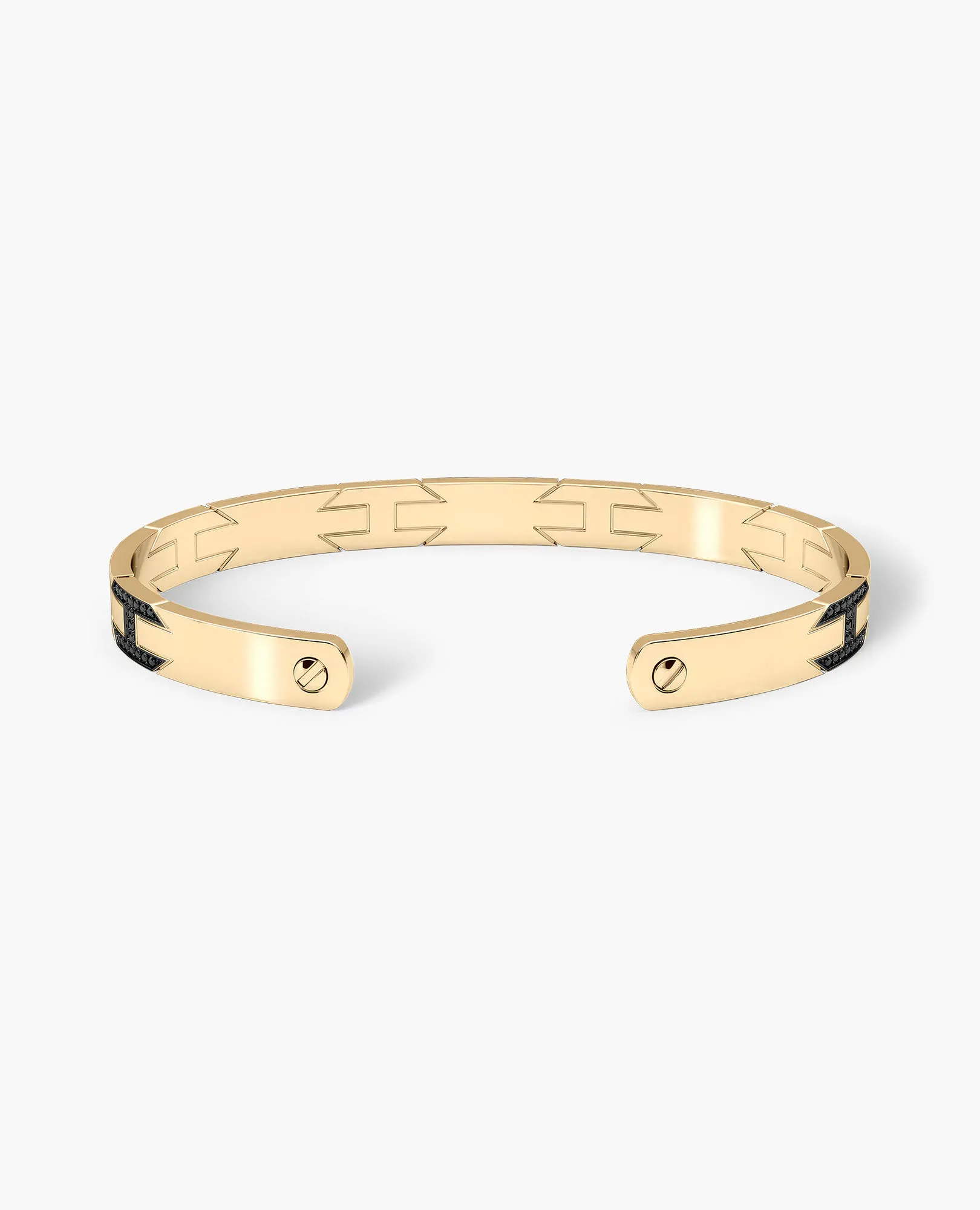 BRIGGS Gold Cuff Bangle Bracelet with Black Diamonds