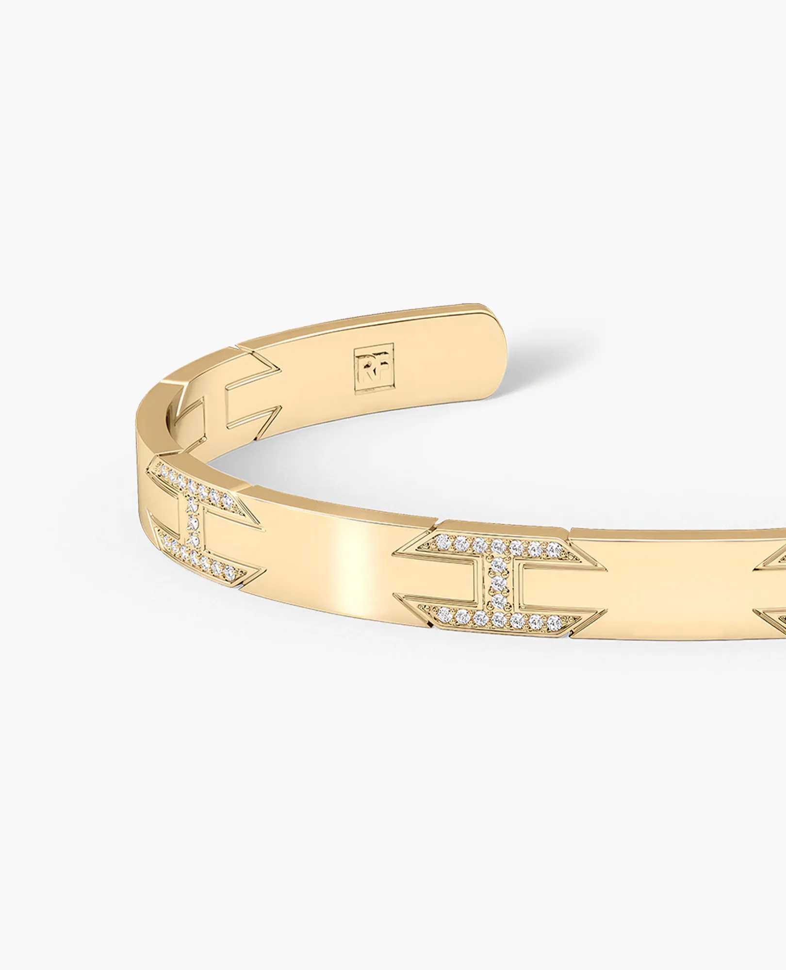 BRIGGS Gold Cuff Bangle Bracelet with Diamonds