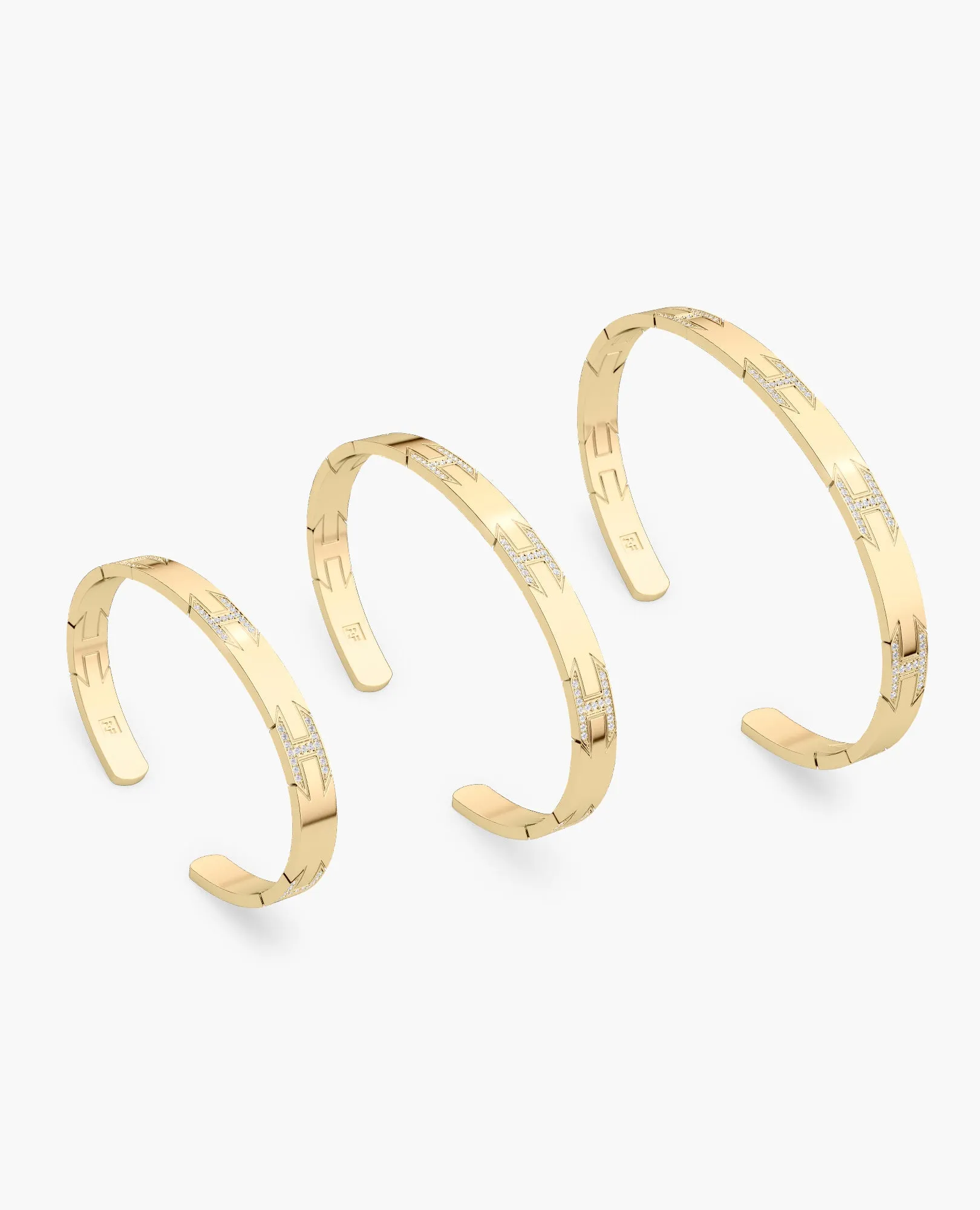 BRIGGS Gold Cuff Bangle Bracelet with Diamonds