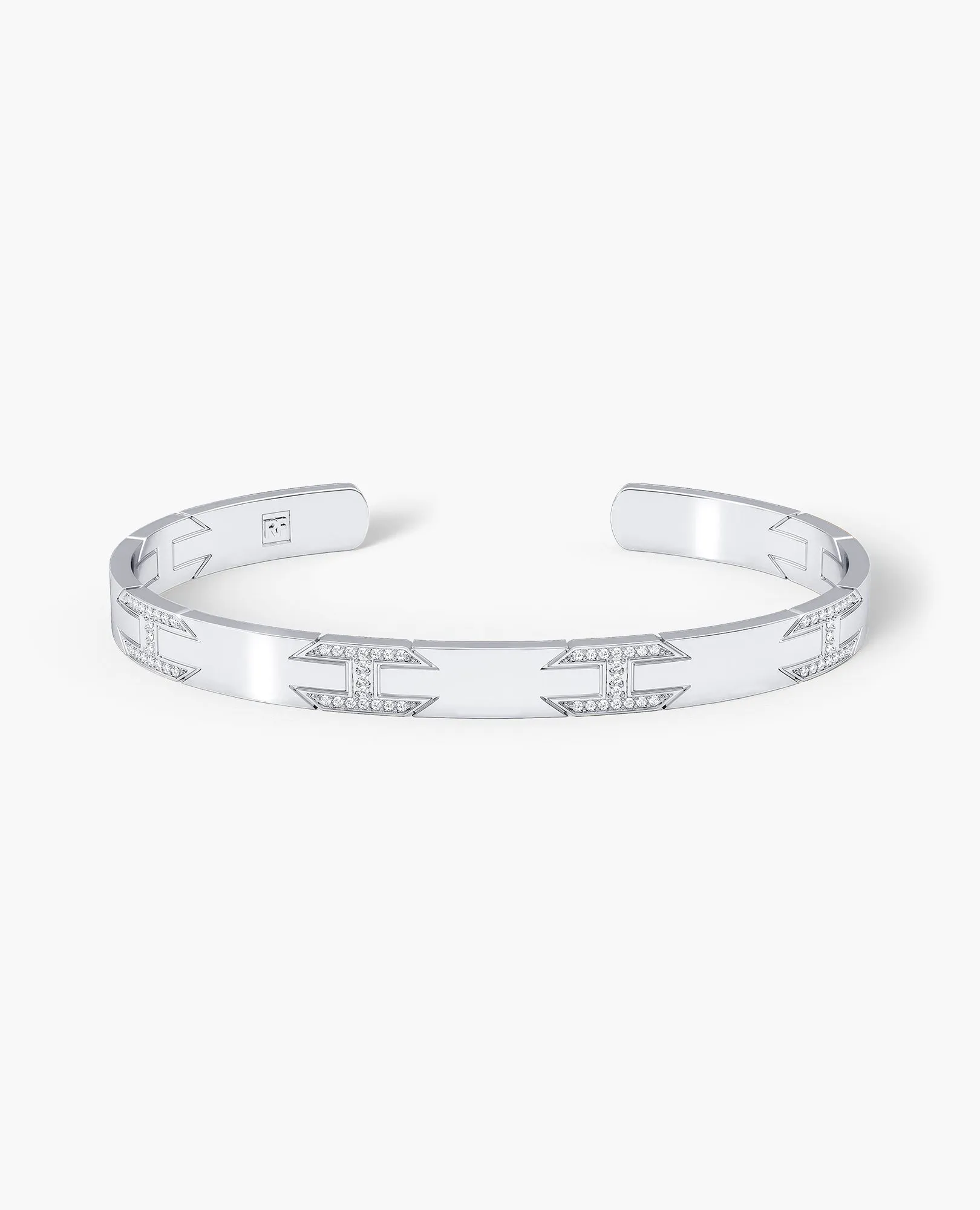 BRIGGS Gold Cuff Bangle Bracelet with Diamonds