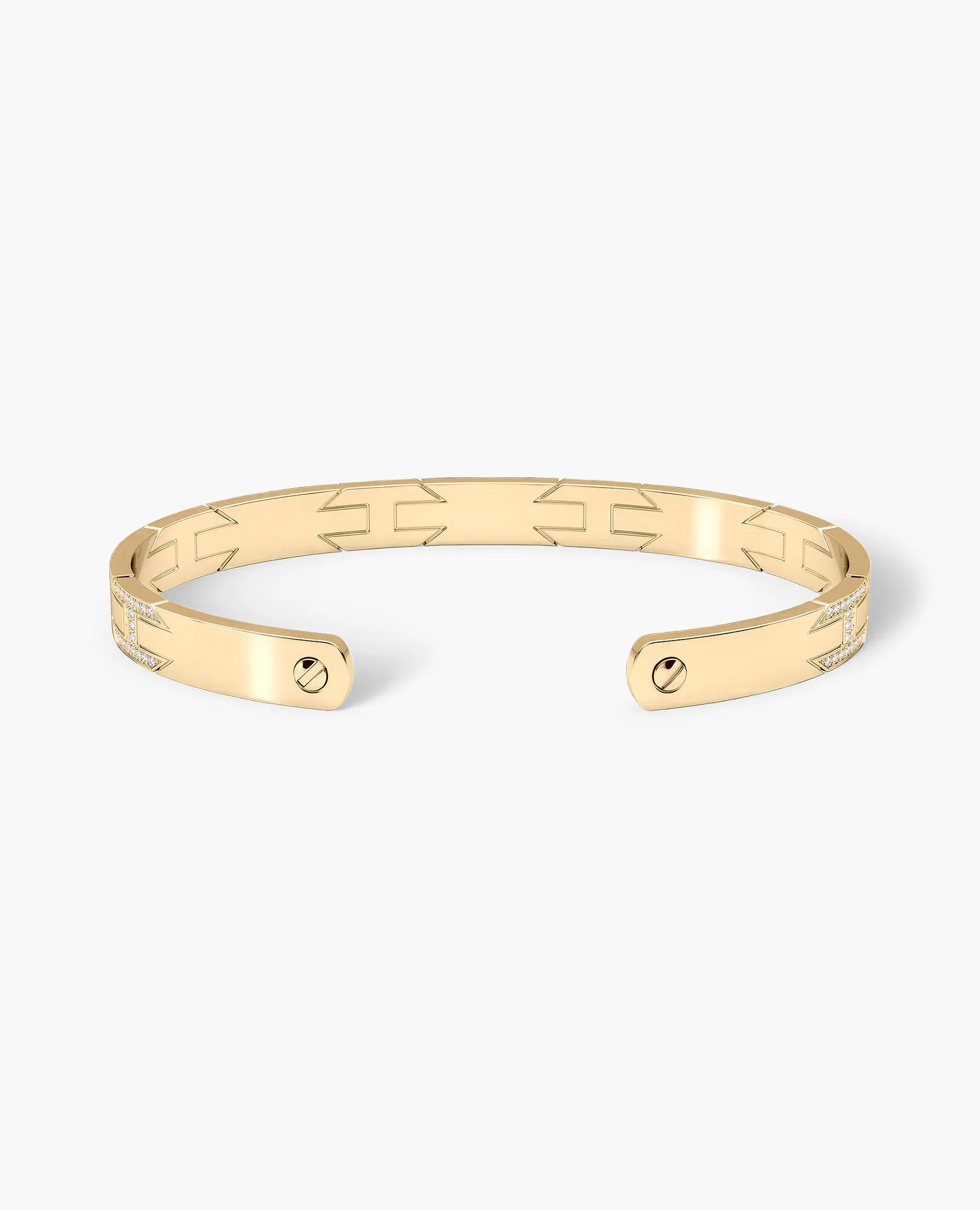 BRIGGS Gold Cuff Bangle Bracelet with Diamonds