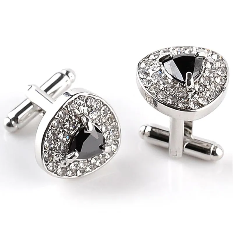 Brushed Crystal Cufflinks