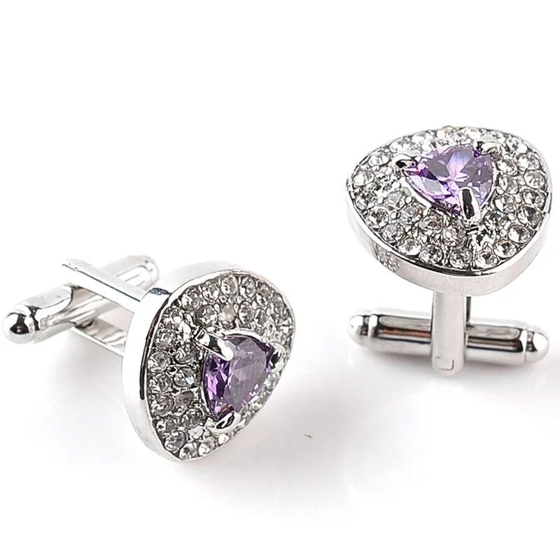 Brushed Crystal Cufflinks