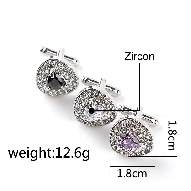 Brushed Crystal Cufflinks