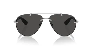Burberry 0BE3152 100587 Black Silver Titanium Aviator Sunglasses
