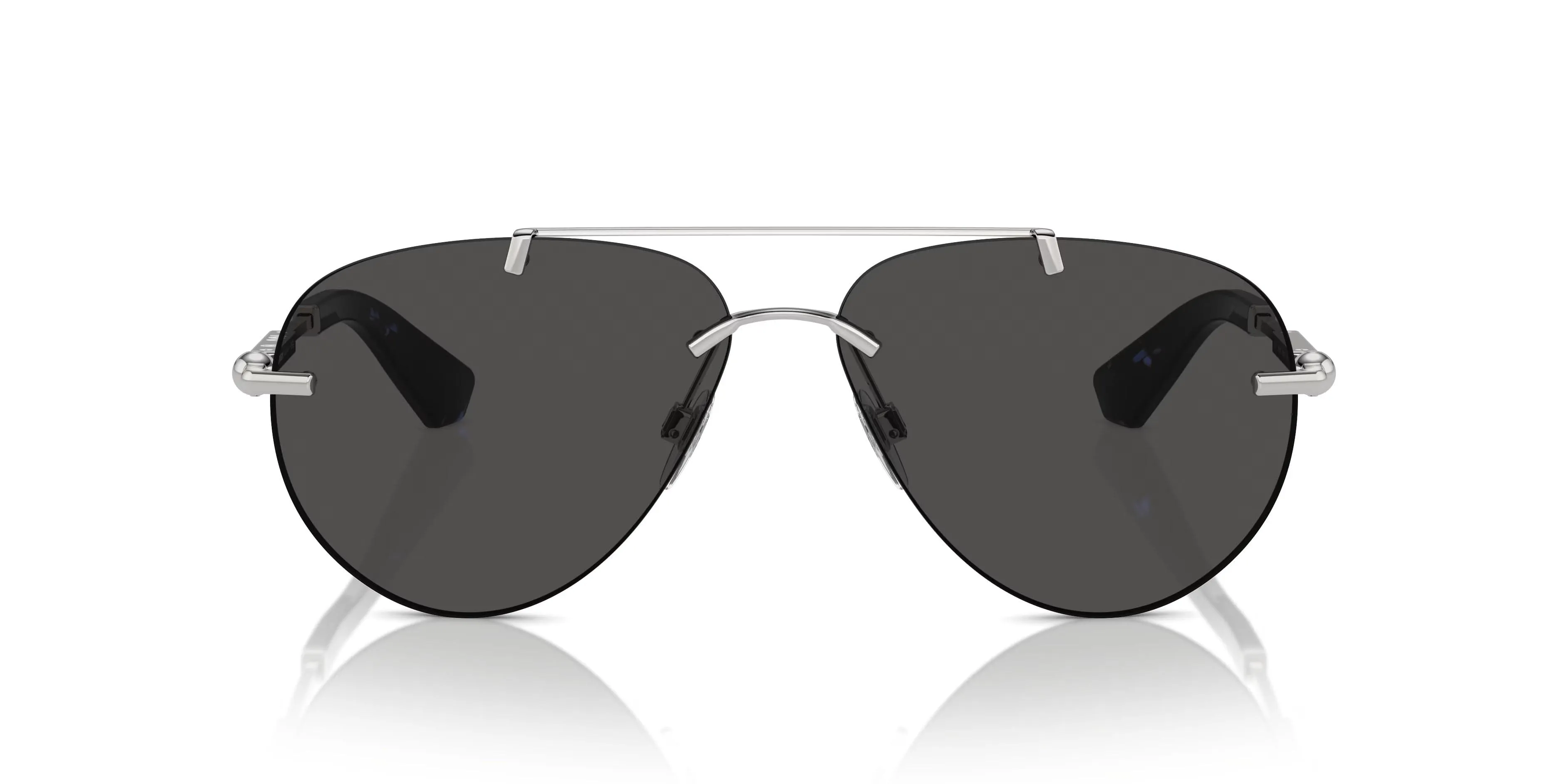 Burberry 0BE3152 100587 Black Silver Titanium Aviator Sunglasses
