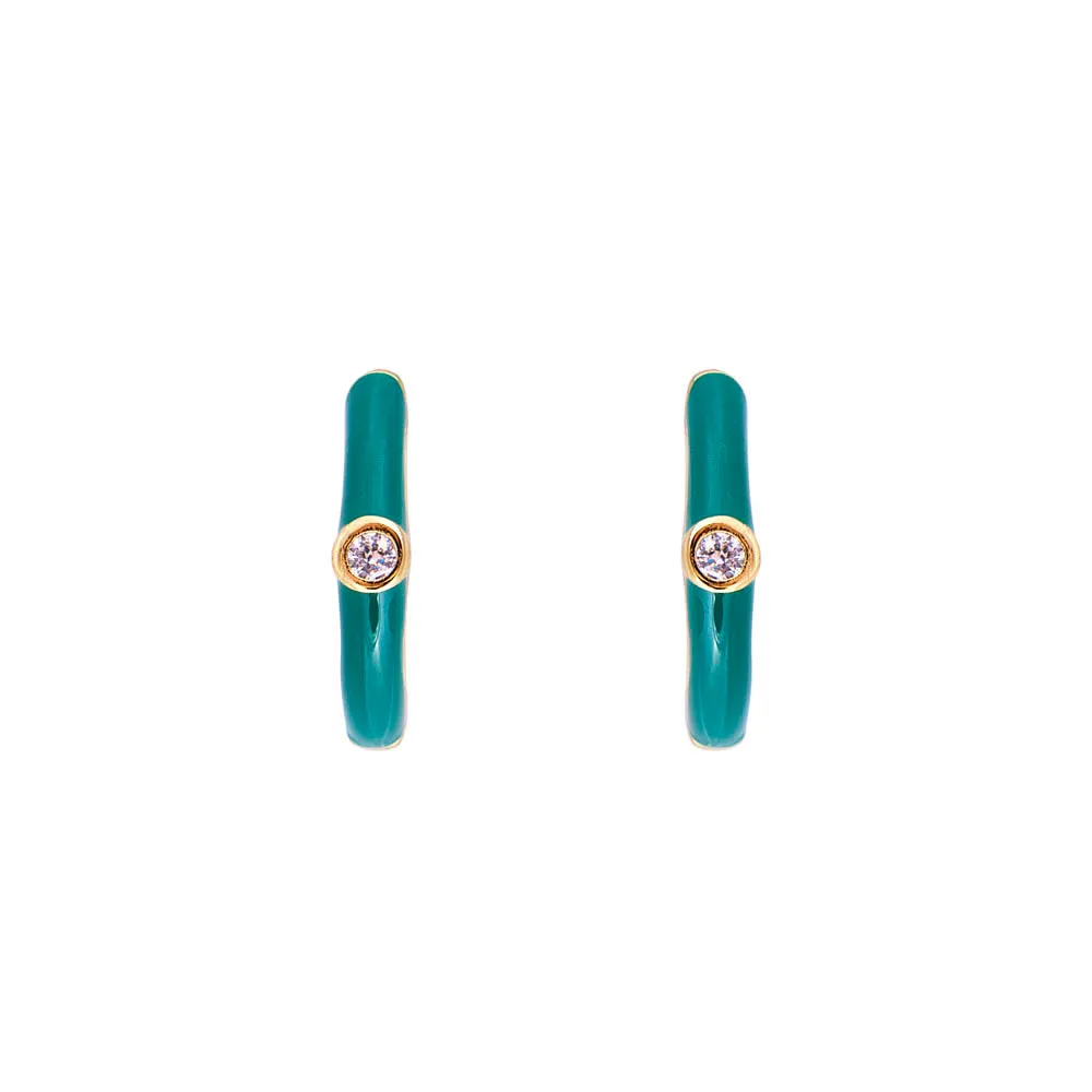 CACTUS ENAMEL MIDI HOOPS