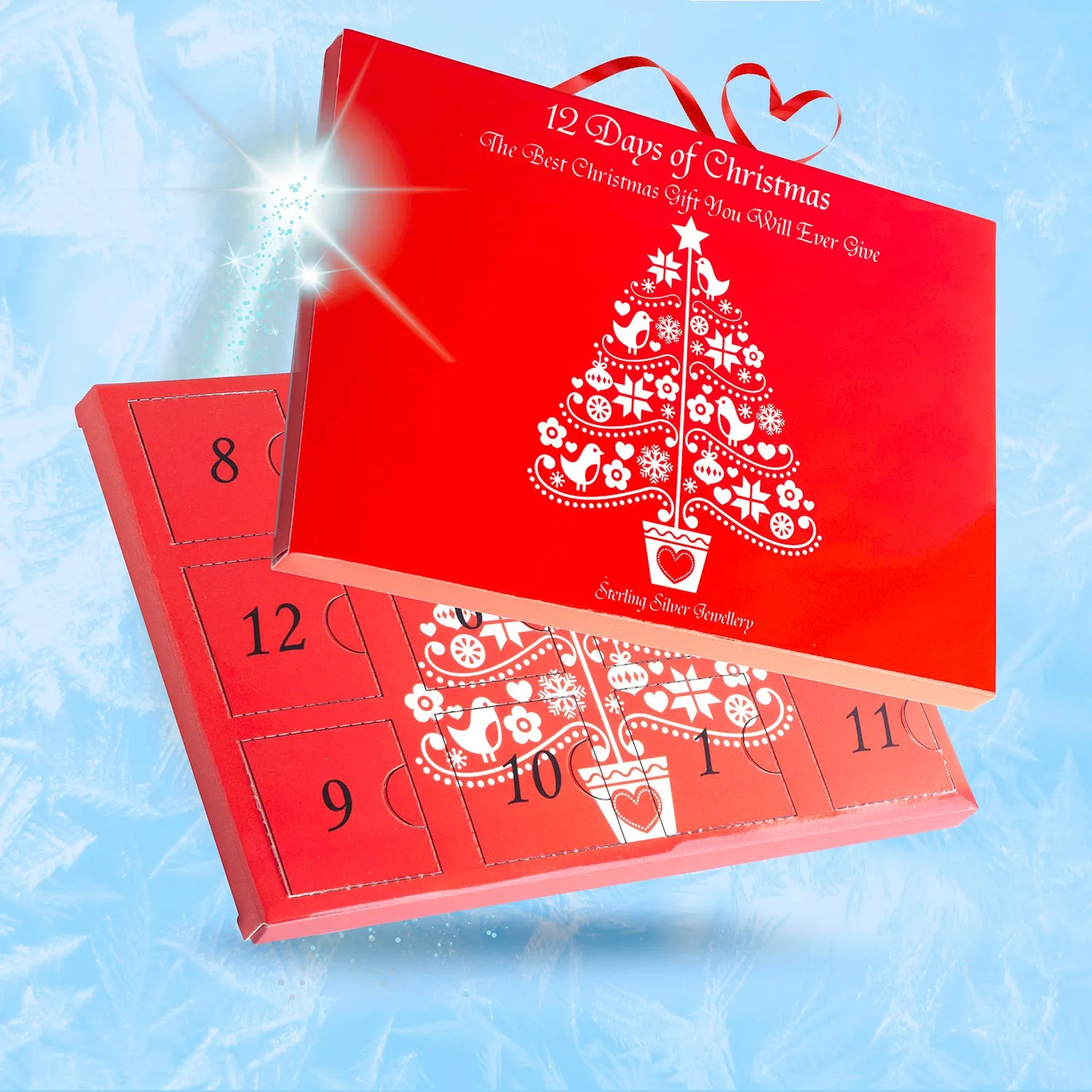 Christmas Advent Calendar Necklace Bracelet Stud Earrings Jewelry kids Gift set