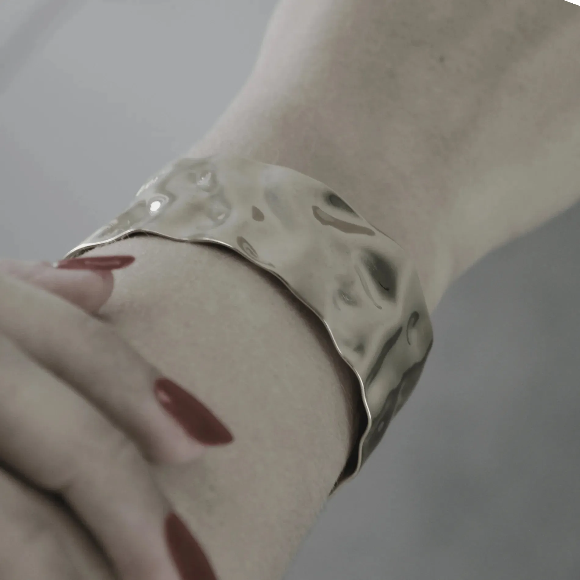 Courage Waterproof Organic Statement Cuff Bracelet 18K Gold Plating