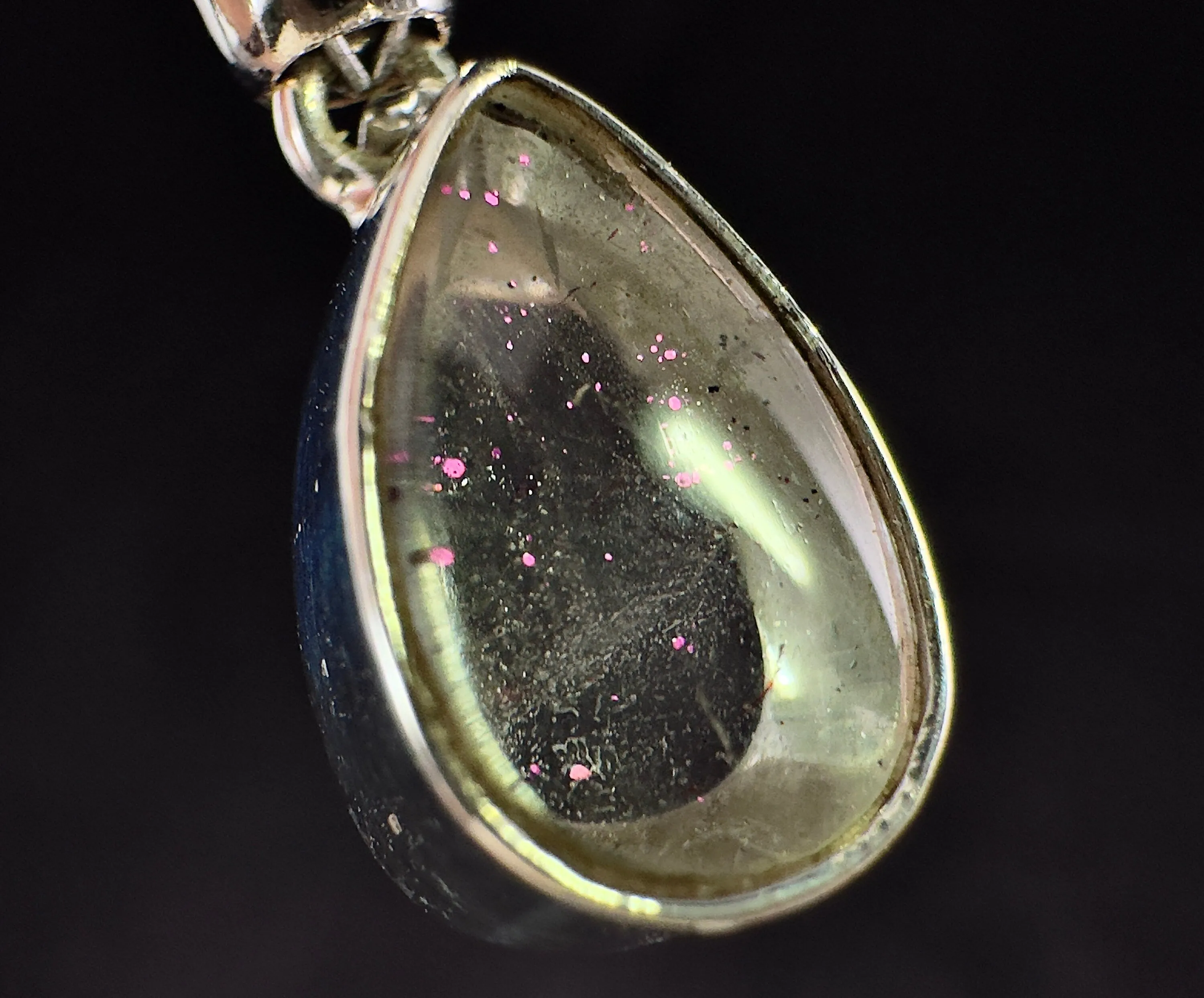 COVELLITE Pink Fire Quartz Crystal Pendant - Fine Jewelry, Healing Crystals and Stones, 54291