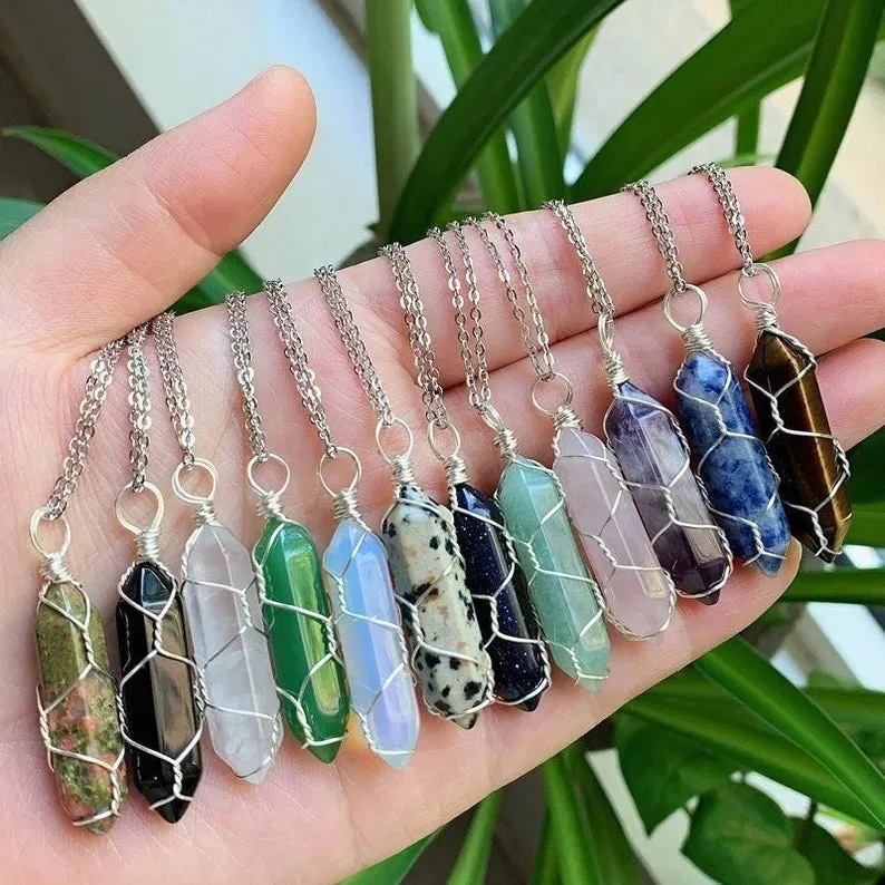 Crystal Wire Wrapped Necklaces