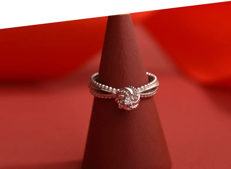 Cute Women's Fashion Diamond Rings Unique Moonstone Ring Pandant Necklace for Women