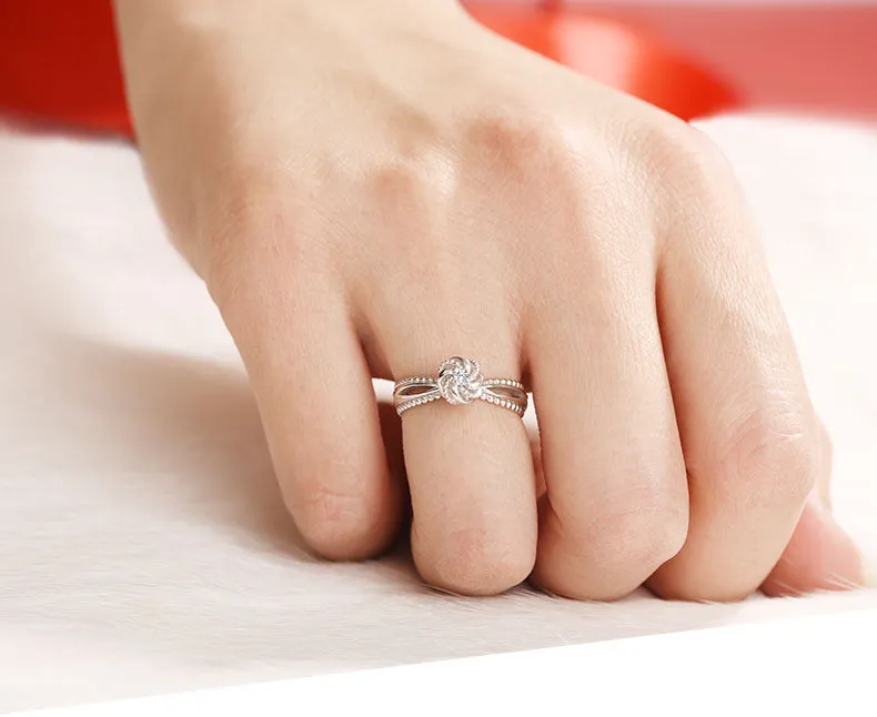 Cute Women's Fashion Diamond Rings Unique Moonstone Ring Pandant Necklace for Women