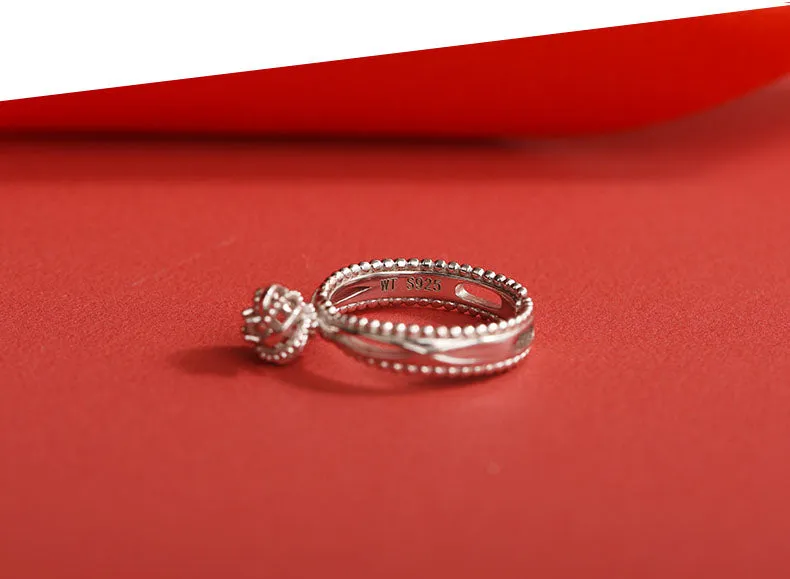 Cute Women's Fashion Diamond Rings Unique Moonstone Ring Pandant Necklace for Women