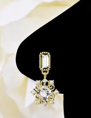 Dangling Nose Stud – Delicate Nose Ring with Drop Charm