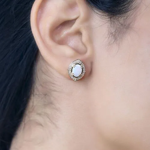Diamond Opal Earrings