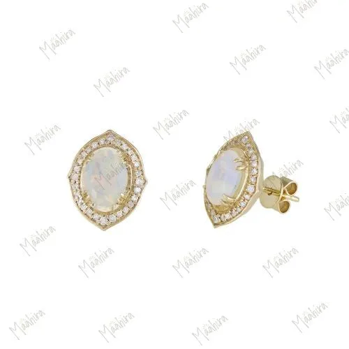Diamond Opal Earrings