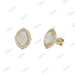 Diamond Opal Earrings
