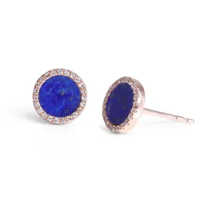EMILY LAPIS LAZULI AND DIAMOND STUD EARRINGS