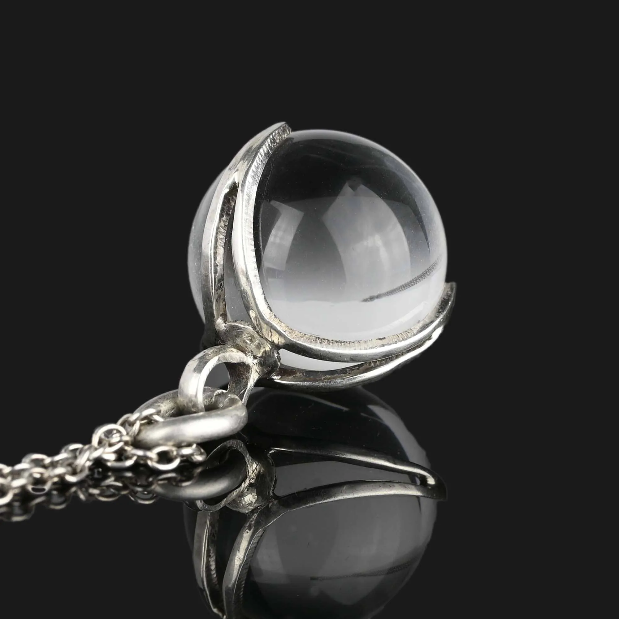 Final Payment Large Pools of Light Art Deco Rock Crystal Necklace